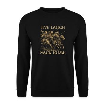 Gothic Horseman Antique Humor | Germanic warriors - Unisex Sweatshirt - black - Front - Alina (178cm) & Michal (187cm)