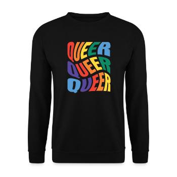 -2026-_LGBTQ_Queer_Queer_Queer_3 - Unisex Pullover - Schwarz - Vorne - Alina (178cm) & Michal (187cm)