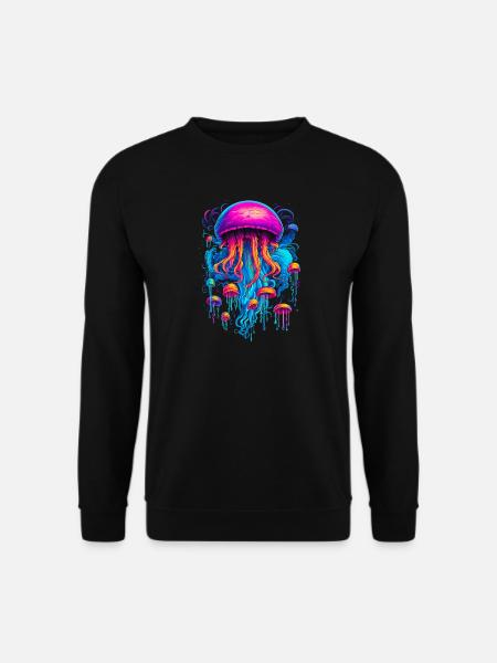 Bunte Rhapsodie: Quallen in kosmischer Harmonie - Unisex sweater - sort