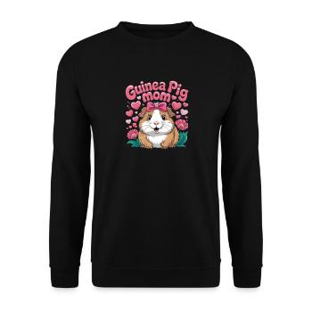 Guinea Pig Mom Hearty Cute Motif - Unisex Sweatshirt - black - Front - Alina (178cm) & Michal (187cm)