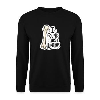Humerus Fund Sticker - Unisex Pullover - Schwarz - Vorne - Alina (178cm) & Michal (187cm)