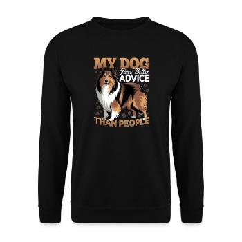 Shetland Sheepdog Sheltie Dog Breed - Unisex Sweatshirt - black - Front - Alina (178cm) & Michal (187cm)