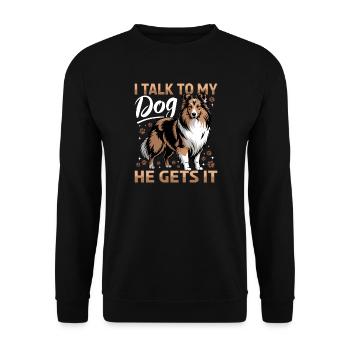 Shetland Sheepdog Sheltie Dog Breed - Unisex Sweatshirt - black - Front - Alina (178cm) & Michal (187cm)
