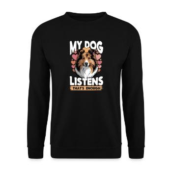 Shetland Sheepdog Sheltie Dog Breed - Unisex Sweatshirt - black - Front - Alina (178cm) & Michal (187cm)