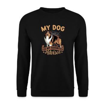 Chien Shetland Sheltie Race - Sweat-shirt Unisexe - noir - Devant - Alina (178cm) & Michal (187cm)