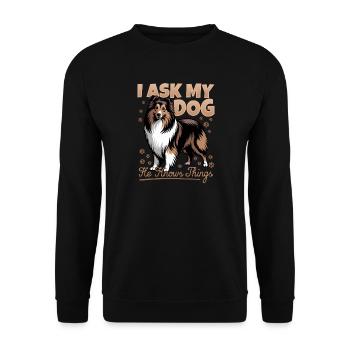 Shetland Sheepdog Sheltie Dog Breed - Unisex Sweatshirt - black - Front - Alina (178cm) & Michal (187cm)