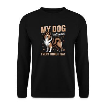 Shetland Sheepdog Sheltie Dog Breed - Unisex Sweatshirt - black - Front - Alina (178cm) & Michal (187cm)