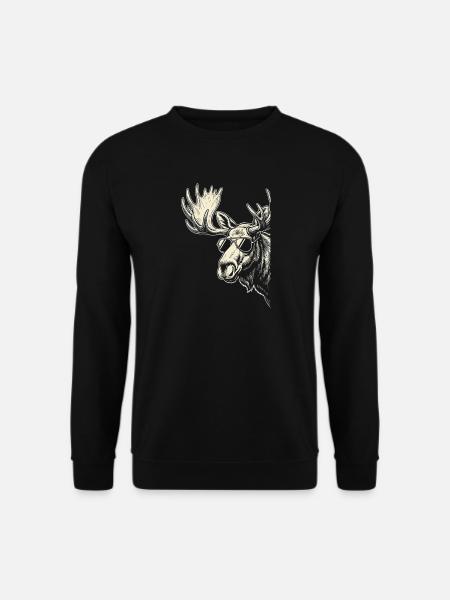 Mosses with Sunglasses Graphic - Unisex Sweatshirt - black