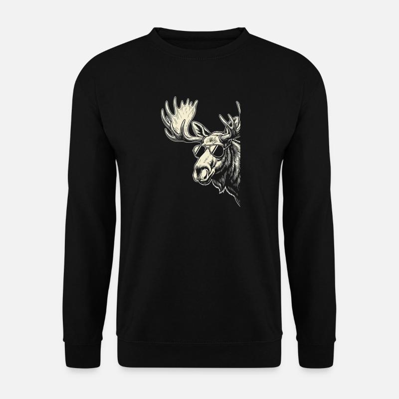 Mosses with Sunglasses Graphic - Unisex Sweatshirt - black