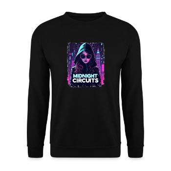 Midnight Circuits Cyberpunk Girl - Unisex Sweatshirt - black - Front - Alina (178cm) & Michal (187cm)