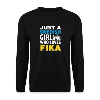Just A Swedish Girl Who Love Fika - Sweden Pride - Sweat-shirt Unisexe - noir - Devant - Alina (178cm) & Michal (187cm)