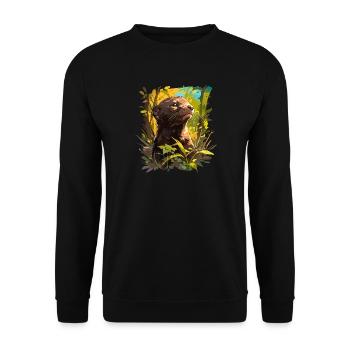 Nerze Nerz - Unisex Pullover - Schwarz - Vorne - Alina (178cm) & Michal (187cm)