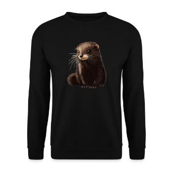 Nerze Nerz - Unisex Pullover - Schwarz - Vorne - Alina (178cm) & Michal (187cm)