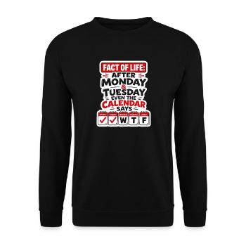 Après la blague du calendrier du lundi - Sweat-shirt Unisexe - noir - Devant - Alina (178cm) & Michal (187cm)
