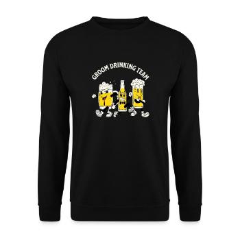 Équipe de boisson Retro Groom - Sweat-shirt Unisexe - noir - Devant - Alina (178cm) & Michal (187cm)