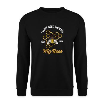Bee Therapy Honeybee Beekeeper - Unisex Sweatshirt - black - Front - Alina (178cm) & Michal (187cm)