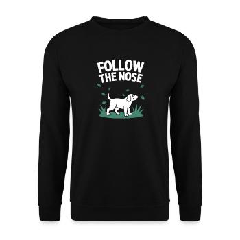 Follow The Nose Dog Nose Work Fun - Unisex Sweatshirt - black - Front - Alina (178cm) & Michal (187cm)