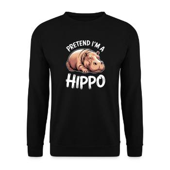 Expressions d’hippopotames Blague hippopotame Cadeau d’hippopotame - Sweat-shirt Unisexe - noir - Devant - Alina (178cm) & Michal (187cm)