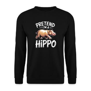 Hippopotamus Sayings Hippopotamus Joke Hippopotamus Gift - Unisex Sweatshirt - black - Front - Alina (178cm) & Michal (187cm)