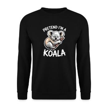 Koala Sprüche Koalas Lustiges Koala Geschenk - Unisex Pullover - Schwarz - Vorne - Alina (178cm) & Michal (187cm)