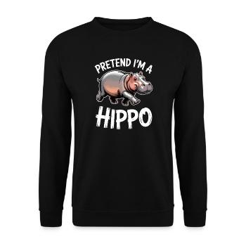 Hippopotamus Sayings Hippopotamus Joke Hippopotamus Gift - Unisex Sweatshirt - black - Front - Alina (178cm) & Michal (187cm)