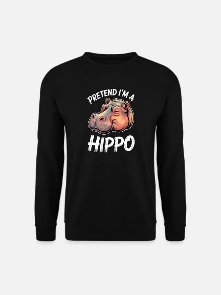 Nilpferd Sprüche Flusspferd Witz Nilpferd Geschenk - Unisex Pullover - Schwarz