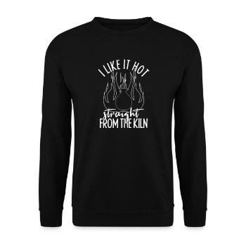 Artistes de la poterie J’aime ça Poterie chaude - Sweat-shirt Unisexe - noir - Devant - Alina (178cm) & Michal (187cm)