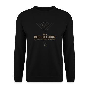 Reflektorin: korrekte Begegnungen - Human Design - Unisex Pullover - Schwarz - Vorne - Alina (178cm) & Michal (187cm)