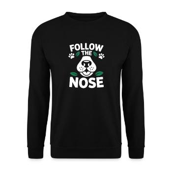 Follow The Nose Dog Nose Work Fun - Unisex Sweatshirt - black - Front - Alina (178cm) & Michal (187cm)