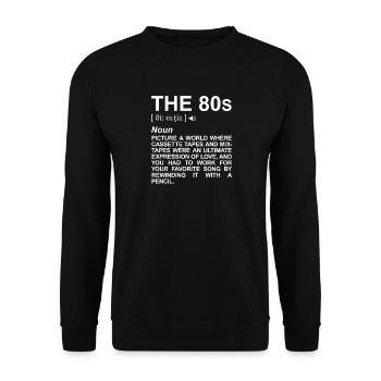Explication des termes dans les années 80 - Sweat-shirt Unisexe - noir - Devant - Alina (178cm) & Michal (187cm)