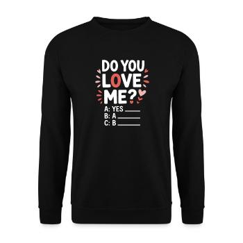 Est-ce que tu m’aimes Relation Amour Couple Amour Mariage Couple - Sweat-shirt Unisexe - noir - Devant - Alina (178cm) & Michal (187cm)