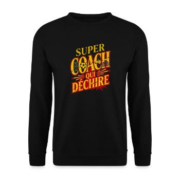 Super Coach Football Qui Déchire - Sweat-shirt Unisexe - noir - Devant - Alina (178cm) & Michal (187cm)