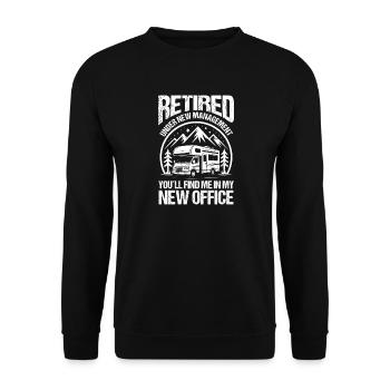 Camping Bonfire Camp Life Forest Camper - Unisex Pullover - Schwarz - Vorne - Alina (178cm) & Michal (187cm)