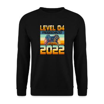 4. Geburtstag Junge Mädchen 2022 Gaming Gamer - Unisex Pullover - Schwarz - Vorne - Alina (178cm) & Michal (187cm)