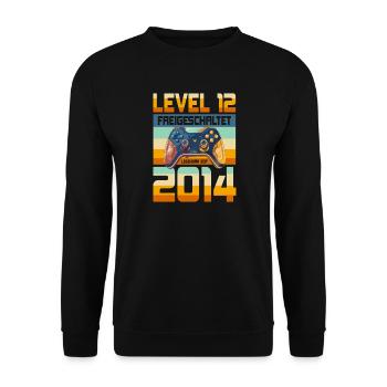 12. Geburtstag Junge Mädchen 2014 Gaming Level 12 - Unisex Pullover - Schwarz - Vorne - Alina (178cm) & Michal (187cm)
