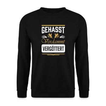 Gehasst VerdammT Vergottet - Unisex Pullover - Schwarz - Vorne - Alina (178cm) & Michal (187cm)