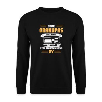 Real Grandpas Drive RV - Unisex Sweatshirt - black - Front - Alina (178cm) & Michal (187cm)