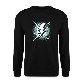 Lightning Lightning Thunderstorm Current Storm - Unisex Sweatshirt - black - Front - Alina (178cm) & Michal (187cm)