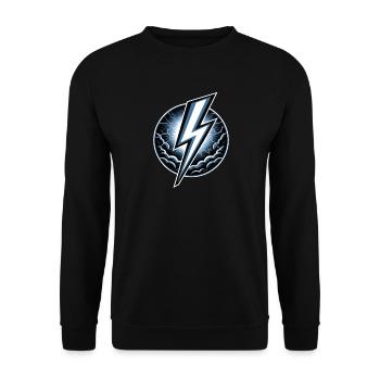 Lightning Lightning Thunderstorm Current Storm - Unisex Sweatshirt - black - Front - Alina (178cm) & Michal (187cm)