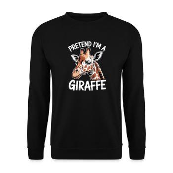 Giraffe Sprüche Giraffen Lustiges Giraffe Geschenk - Unisex Pullover - Schwarz - Vorne - Alina (178cm) & Michal (187cm)