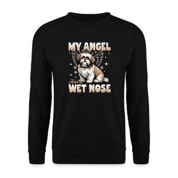 Shih Tzu Dog Breed - Unisex Pullover - Schwarz - Vorne - Alina (178cm) & Michal (187cm)