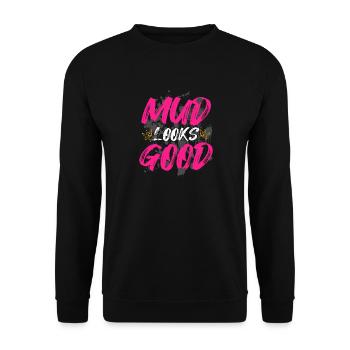 La boue est belle pour la course boueuse Schlammlauf Mud Run - Sweat-shirt Unisexe - noir - Devant - Alina (178cm) & Michal (187cm)