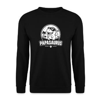 Papasaurus Fins Gläser - Unisex Pullover - Schwarz - Vorne - Alina (178cm) & Michal (187cm)