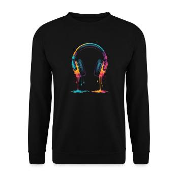 Drip Color Headphones Gaming Headset Gamer - Unisex Sweatshirt - black - Front - Alina (178cm) & Michal (187cm)