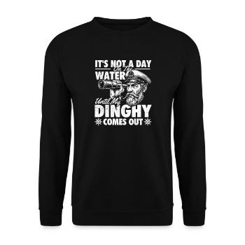 Dinghy Comes Out Boating Humor Lake Life - Unisex Sweatshirt - black - Front - Alina (178cm) & Michal (187cm)