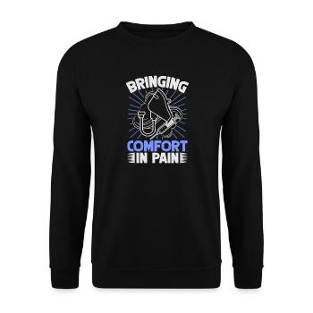 Anesthesiologist Comfort In Pain Anesthesia - Unisex Sweatshirt - black - Front - Alina (178cm) & Michal (187cm)