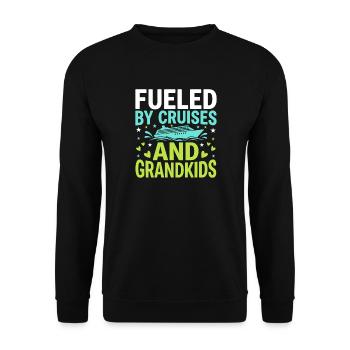 Cruising Granny, Grandma On Deck, - Unisex Sweatshirt - black - Front - Alina (178cm) & Michal (187cm)