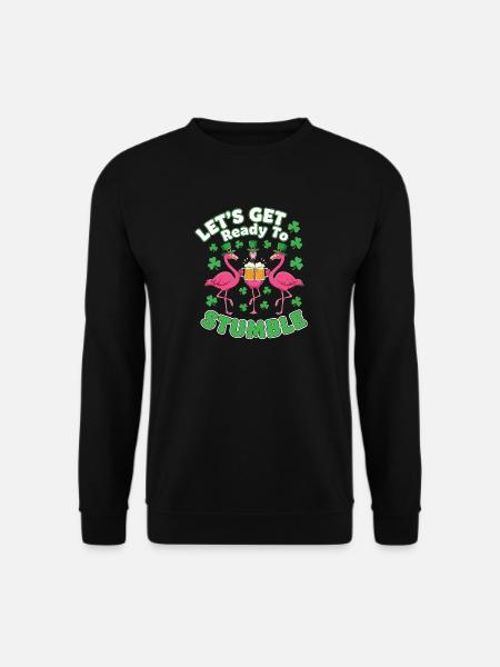 St Patrick's Day Flamingos Cheers - Unisex Sweatshirt - black