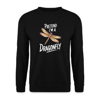 Dragonfly Sayings Dragonfly Funny Dragonflies Gift - Unisex Sweatshirt - black - Front - Alina (178cm) & Michal (187cm)