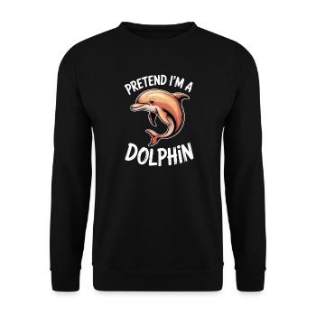 Delphin Sprüche Delphine Lustig Delphin Geschenk - Unisex Pullover - Schwarz - Vorne - Alina (178cm) & Michal (187cm)